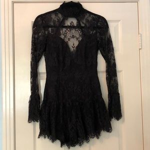 Saylor Black Lace Romper